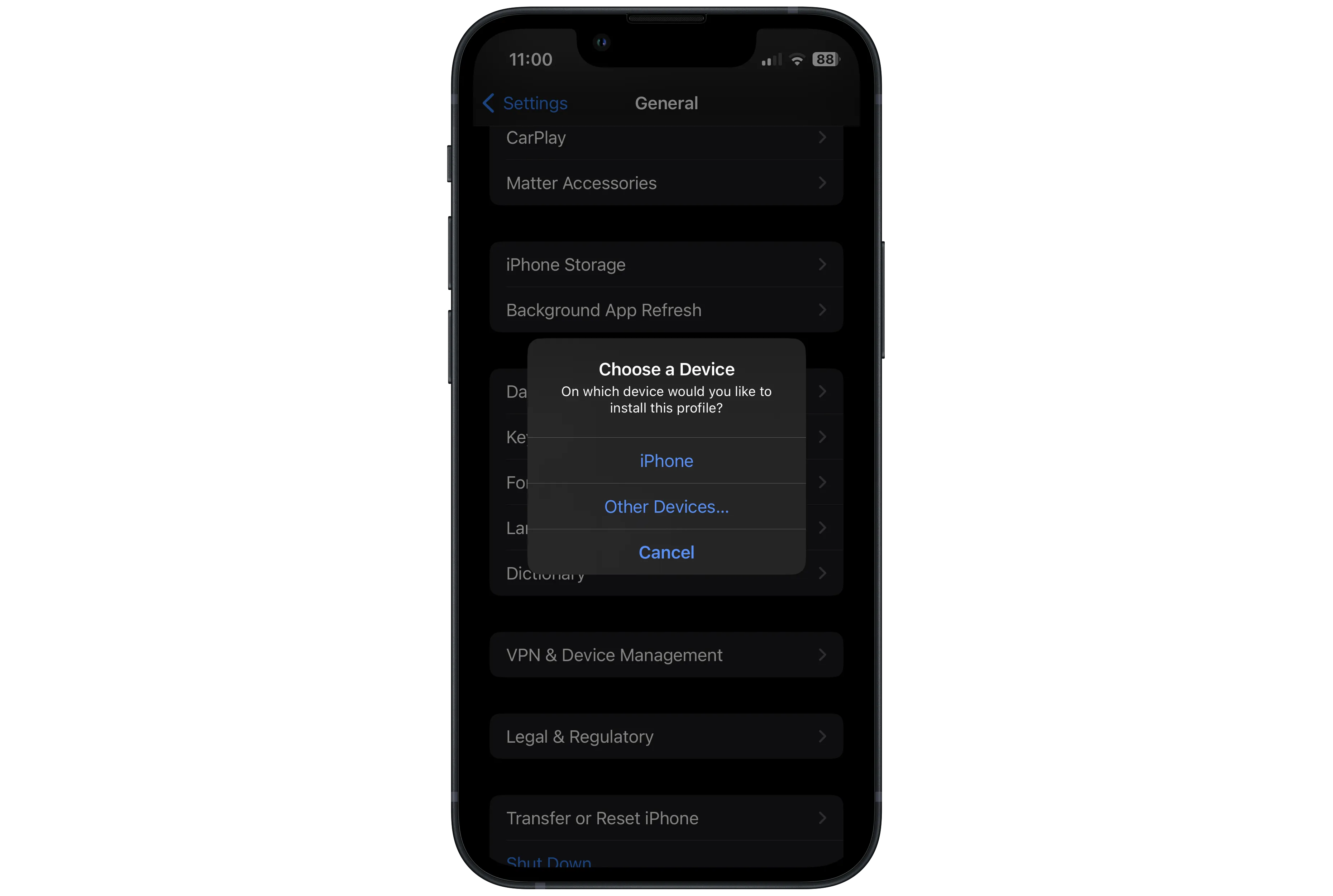 Choose a device alert